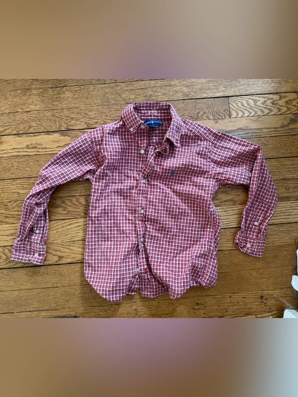 Ralph Lauren Red Plaid Button-Down Shirt - Size 6